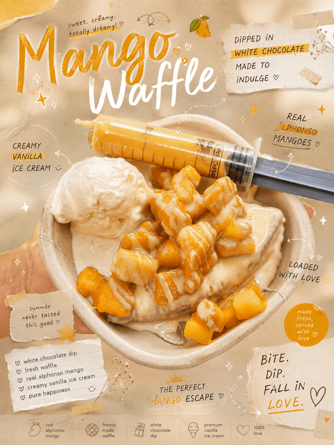Premium Mango Waffle Signature Display